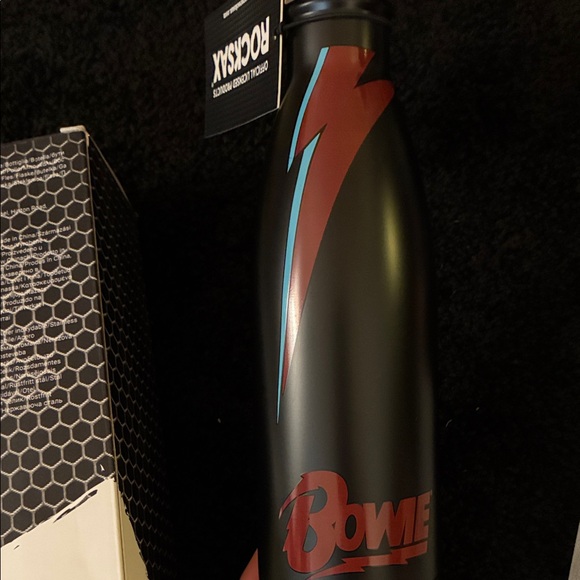 Rocksax Bowie Lightning Bolt Black Drinking Water Bottle New/box - Picture 6 of 6